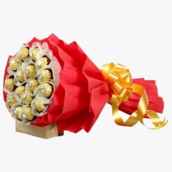 Elegant Ferrero Rocher Bouquet showcasing luxurious chocolate treats arranged beautifully, ideal for gifting on special occasions like birthdays or anniversaries.