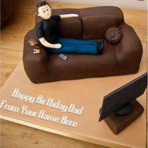 Custom Dad's Special Fondant Cake with personalized designs, perfect for celebrating Father's Day or any special occasion.