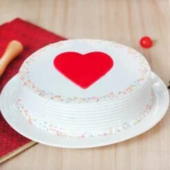 Valentine's Special Cake decorated with romantic motifs, ideal for celebrating love on Valentine’s Day or anniversaries.