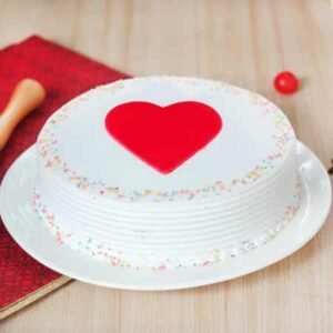 Valentine's Special Cake decorated with romantic motifs, ideal for celebrating love on Valentine’s Day or anniversaries.