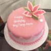 Fondant Strawberry Cake decorated with smooth fondant and fresh strawberries, ideal for special occasions like birthdays and weddings.