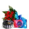 Complete Combo featuring a beautiful bouquet of flowers, a delicious cake, and an assortment of chocolates, perfect for celebrations and gifting.