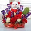 Charming Gift Basket filled with gourmet treats, snacks, and thoughtful surprises, ideal for birthdays, holidays, or any special occasion.