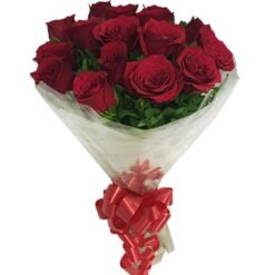 Wrapped Red Roses bouquet featuring vibrant red roses elegantly arranged in wrapping, ideal for romantic gestures, anniversaries, or special celebrations.