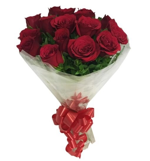 Wrapped Red Roses bouquet featuring vibrant red roses elegantly arranged in wrapping, ideal for romantic gestures, anniversaries, or special celebrations.