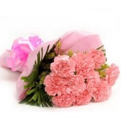 Stunning Pink Carnations Bouquet featuring fresh, vibrant blooms, ideal for special occasions like birthdays, anniversaries, or expressing heartfelt sentiments.