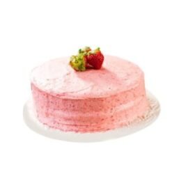 Strawberry Cake with layers of moist sponge and fresh strawberry cream, topped with strawberries, ideal for birthdays and special occasions.