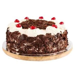 Heavenly Black Forest Cake showcasing layers of rich chocolate sponge, filled with cherries and whipped cream, elegantly decorated for festive occasions.