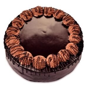 Extreme Chocolate Cake featuring multiple layers of rich chocolate sponge, covered in velvety chocolate frosting, and garnished with chocolate curls for a decadent treat.