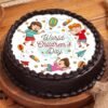 Children's Day Chocolate Poster Cake decorated with vibrant designs and rich chocolate layers, ideal for celebrating special moments with kids.