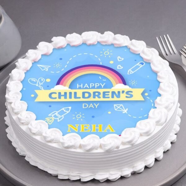 Delightful Kids Celebration Cake adorned with colorful frosting and fun decorations, perfect for birthday parties and special celebrations for children.