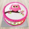 Designer Owl Cake featuring intricate designs and vibrant colors, perfect for celebrations, showcasing a charming owl theme that delights all ages.