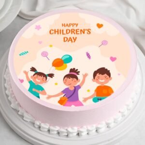 Elegant Children's Day Cake featuring delicate decorations and a stylish design, perfect for adding a sophisticated touch to Children's Day festivities.