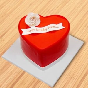 Stunning Heart Designer Cake featuring intricate decorations, rich colors, and delicious layers, ideal for romantic celebrations like anniversaries and Valentine’s Day.