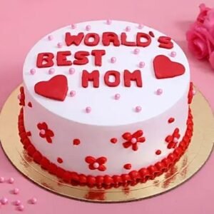 Delicious 'Mom's The Best Cake' adorned with heartfelt decorations, perfect for celebrating and honoring mothers on special occasions.