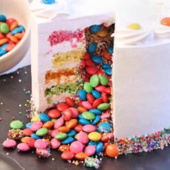 Rainbow Gems Delight Cake – Colorful Cake Adorned with Vibrant Edible Gems