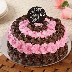 Rose Design Women’s Day Cake featuring intricate rose decorations and vibrant colors, perfect for celebrating the beauty and strength of women.