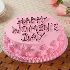 Strawberry Women's Day Cake beautifully decorated with fresh strawberries and elegant designs, perfect for celebrating the spirit and achievements of women.