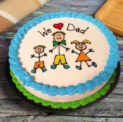 We Love Dad Cake adorned with heartfelt decorations and rich flavors, designed to celebrate the love and appreciation for fathers everywhere.