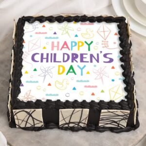 Yummilicious Children's Day Cake with colorful decorations and layers of rich frosting, perfect for celebrating children's special moments and joyous occasions.