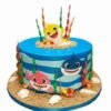 Baby Shark Cake featuring colorful decorations and a playful design inspired by the popular children's song, ideal for kids' birthdays and celebrations.