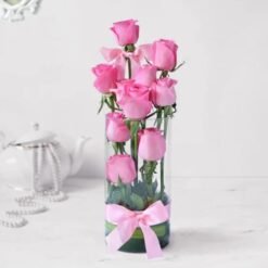 Blissful Pink Rose Arrangement showcasing elegant pink roses in a beautiful floral display, perfect for gifts, celebrations, and home decor.