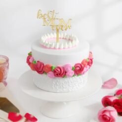 Elegant Blossom Bliss Mother’s Day Cake adorned with beautiful floral decorations, ideal for celebrating and honoring mothers on their special day.