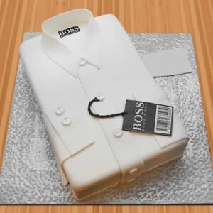 Creative Boss Day Shirt Fondant Cake designed to look like a dress shirt, ideal for showing appreciation to your boss.