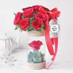 Charming Rose Arrangement showcasing a variety of colorful roses elegantly displayed, perfect for gifting or enhancing any special occasion.