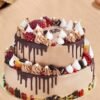 Decadent Chocolate Two Tier Cake with rich chocolate layers and elegant decorations, ideal for birthdays, weddings, and special occasions.