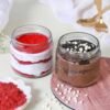 Crimson Velvet & Chocolate Jar Duo - Two dessert jars filled with rich crimson velvet cake and decadent chocolate layers, perfect for indulgence.