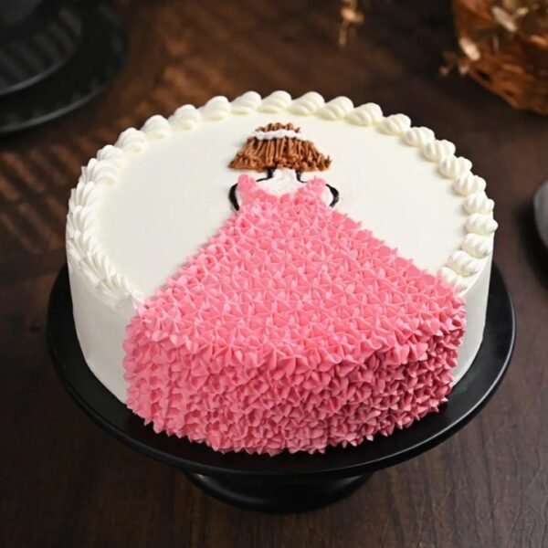 Daughter's Day Royal Pink Cake, beautifully decorated in shades of pink, featuring delicate designs, perfect for celebrating your daughter's special day.