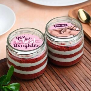 Daughter's Day Velvet Jar Duo - Two velvety cake jars, perfect for celebrating and gifting on Daughter's Day.