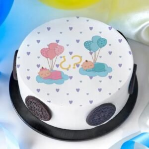 Blissful Baby Shower Poster Cake adorned with charming designs, perfect for welcoming a new baby at baby showers.