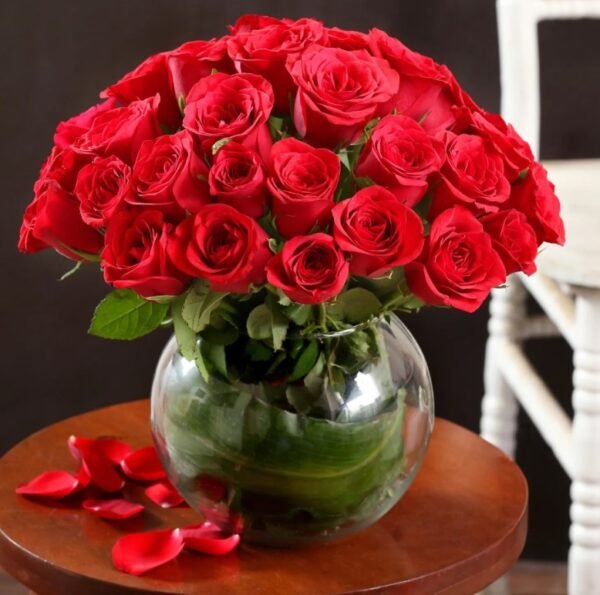 Elegant 40 Red Roses bouquet featuring a lavish arrangement of 40 red roses, ideal for romantic gestures and heartfelt expressions of love.