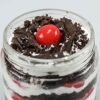 Indulgent Black Forest Cake Jar Collection with rich chocolate cake, whipped cream, and cherries, perfect for dessert lovers.