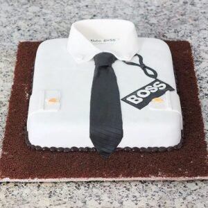 Creative Boss Day Shirt Cake designed to resemble a dress shirt, ideal for celebrating and appreciating your boss on special occasions.