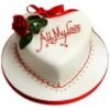 Fondant Heart Shaped Cake beautifully decorated with smooth fondant icing, ideal for romantic celebrations like anniversaries and weddings.