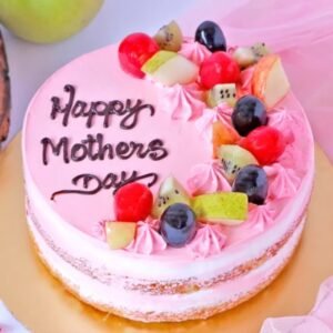 Fruity Delight For Mom, featuring a vibrant assortment of fresh fruits artfully arranged on a creamy base, ideal for Mother's Day.