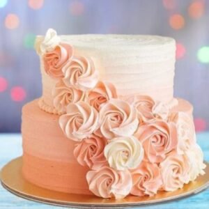 Beautiful Garden Bloom Cream Cake with lush layers and vibrant floral decorations, ideal for spring celebrations, birthdays, and special events.