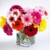 Gerbera Glass Bouquet with vibrant gerbera flowers arranged in a clear glass vase, perfect for home decor or gifting.