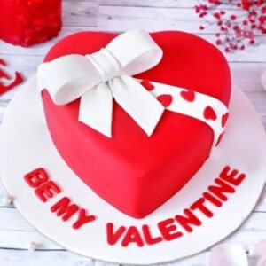 Gift Of Love Heart Cake with elegant decorations, perfect for romantic celebrations and heartfelt expressions of affection.