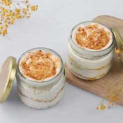 Butterscotch Indulgence Jar Cakes (Set of 6) - A set of six jars filled with creamy butterscotch cake and luscious frosting, ideal for dessert lovers.