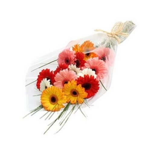 Lovely Gerbera Bouquet with vibrant gerbera flowers arranged beautifully, perfect for gifting or enhancing home decor with a touch of color.