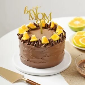 Mom’s Chocolate Fruity Cake, featuring rich chocolate layers interspersed with fresh fruits, perfect for celebrating special moments and indulging in sweetness.