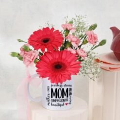 Mom's Floral Comfort Mug featuring a lovely floral arrangement in a cozy mug, ideal for gifts and adding warmth to any space.