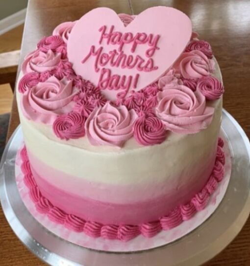 Stunning Mom’s Ombre Blossom Cake with gradient colors and delicate floral decorations, ideal for celebrating Mother’s Day and special occasions.