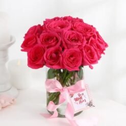 Mom's Shimmering Rose Treasures featuring a luxurious rose bouquet with elegant touches, perfect for celebrating Mother’s Day or special occasions.