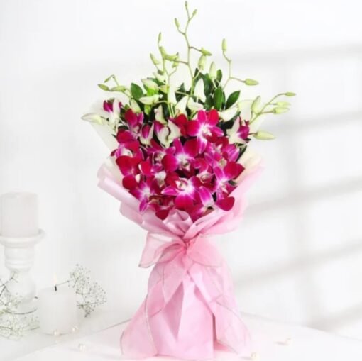 Mother's Day Orchid Elegance – a sophisticated floral arrangement featuring stunning orchids, ideal for celebrating and honoring mothers on their special day.