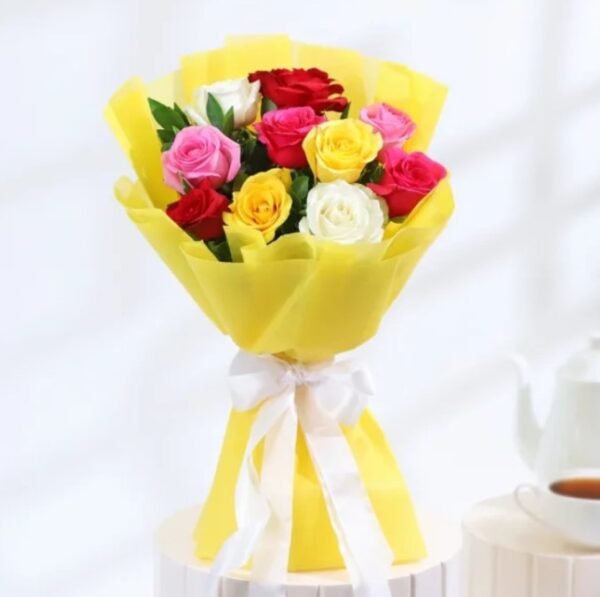 Radiant Sunrise Bouquet showcasing a colorful arrangement of flowers in warm hues, perfect for adding brightness and joy to any occasion.